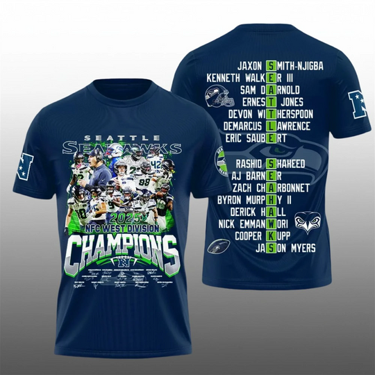 Discover Seahawks NFC West Division Champions 2025 Signature Shirt