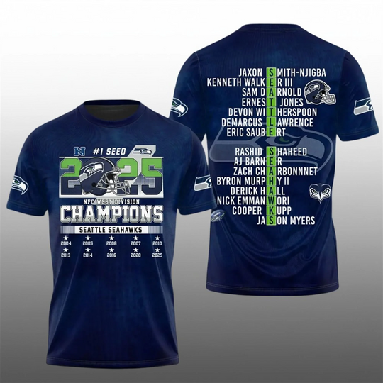 Discover Seahawks 1 Seed 2025 NFC West Division Champions Shirt