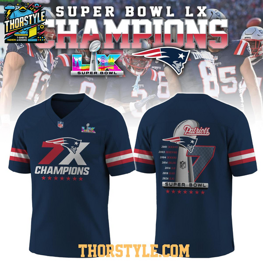 New England Patriots Super Bowl LIX Champions 2026 Football Jersey