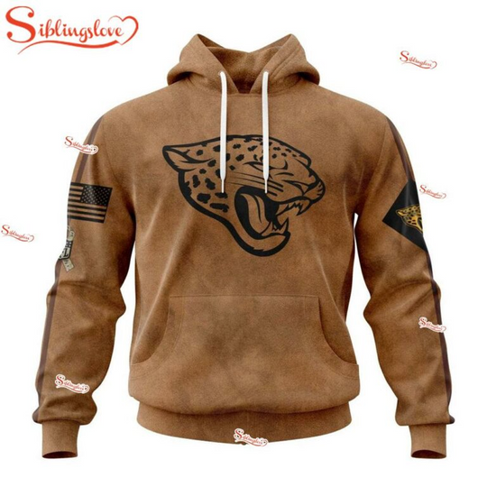 Custom Name And Number football Jacksonville Jaguars Salute To Service Veterans Day 3D Hoodie