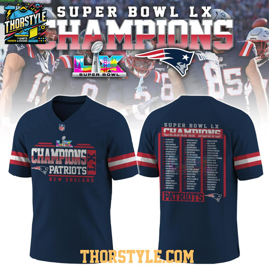 New England Patriots Super Bowl LIX 7 Times Champions 2026 Football Jersey