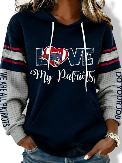 2026 Love My Patriots Do Your Job Waffle Hoodie