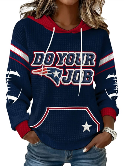 Discover 2026 NE Patriots Do Your Job Waffle Hoodie