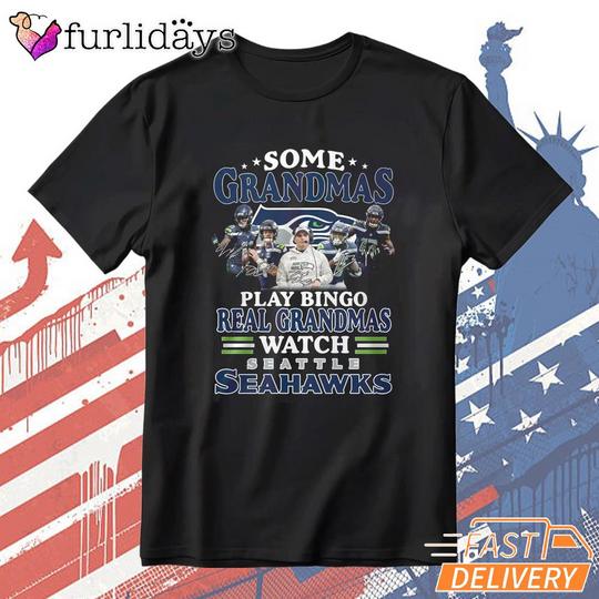 Discover Seattle Seahawks Grandma Bingo Watch Seahawks Funny T-Shirt