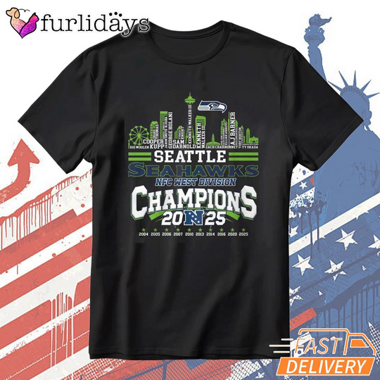 Discover Seattle Seahawks Seattle City Champions 2025 Graphic T-Shirt
