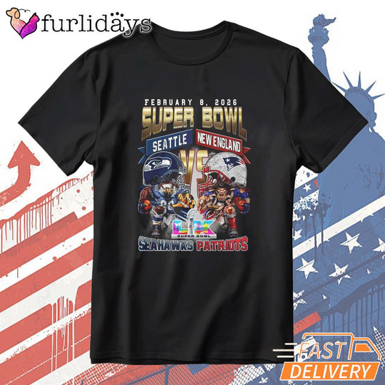 Discover Seattle Seahawks Super Bowl Rivalry Poster Graphic T-Shirt