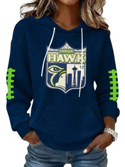 2026 Seahawks Year Of The Hawk Waffle Hoodie