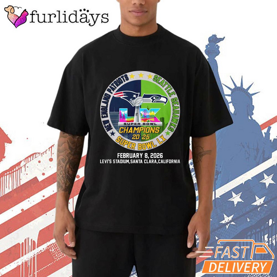 Discover New England Patriots Super Bowl Champions Event Graphic T-Shirt