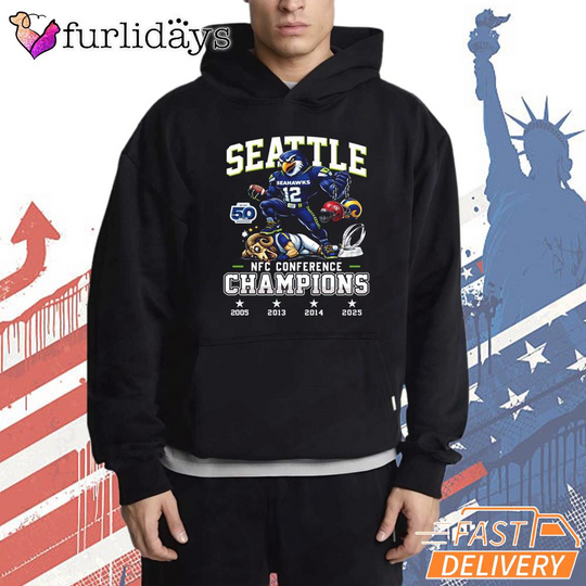 Seattle Seahawks NFC Conference Champions Retro Graphic Hoodie