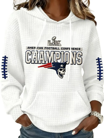 2026 NE Patriots AFC Champions SB LX Waffle Hoodie