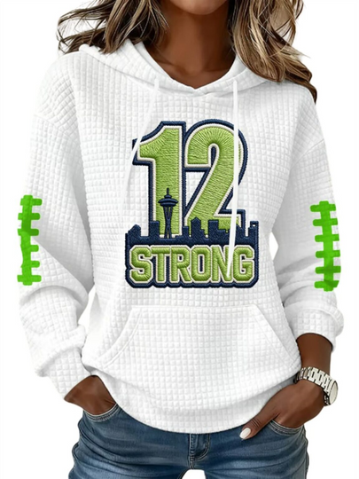 Discover 2026 Seahawks 12 Strong Waffle Hoodie