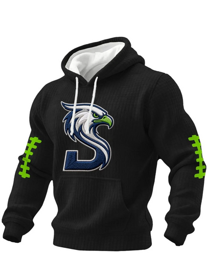 Discover 2026 Seahawks Checkered Fabric Waffle Hoodie