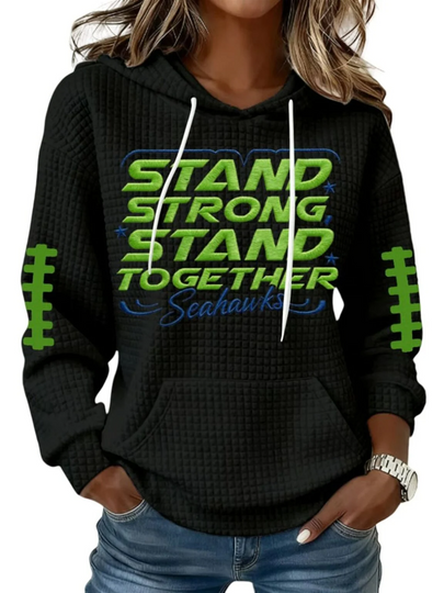 Discover 2026 Seahawks Stand Strong Stand Together Waffle Hoodie