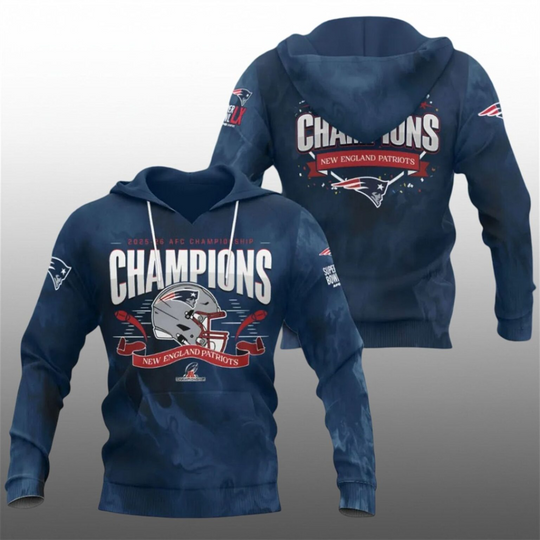 Patriots 2026 AFC Championship Champions Football Hoodie