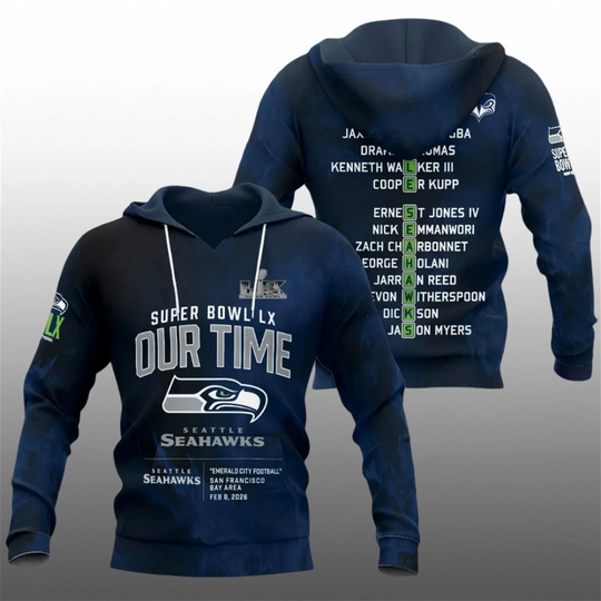 Discover Seahawks 2026 NFC Champions Bowl LX Our Time Hoodie
