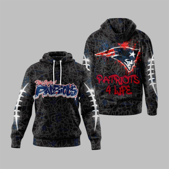Discover 2025 England Patriots Graffiti My Team 4 Life Hoodie