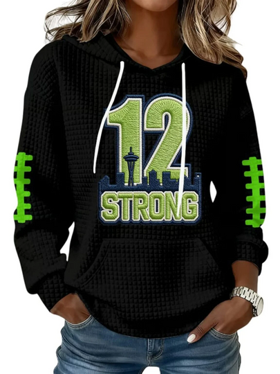 2026 Seahawks 12 Strong Waffle Hoodie
