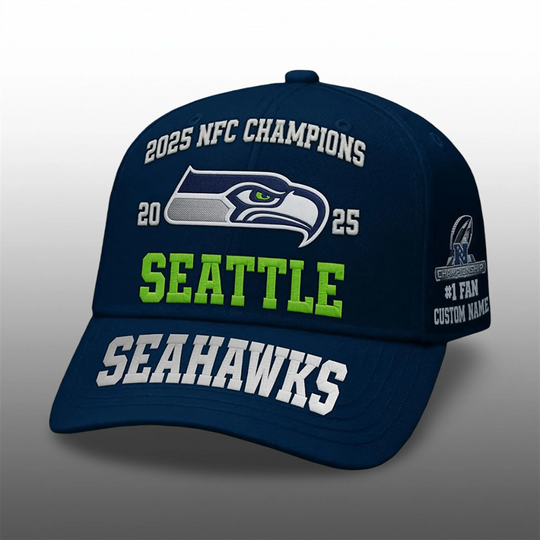 Discover Personalized Seahawks 2025 NFC Champions Classic Cap