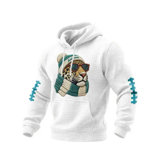 Jaguars Football Print Waffle Hoodie