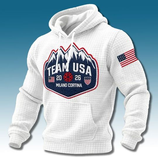 Team USA Milano Cortina 2026 Print Waffle Hoodie