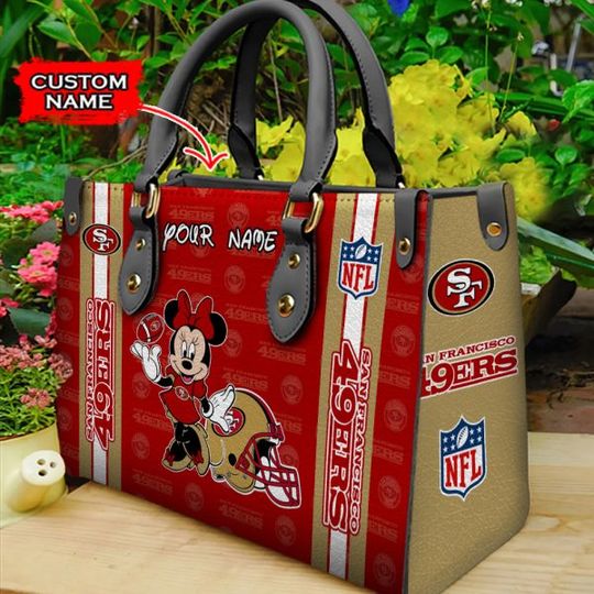 San Francisco 49ers Personalized Leather Hand Bag