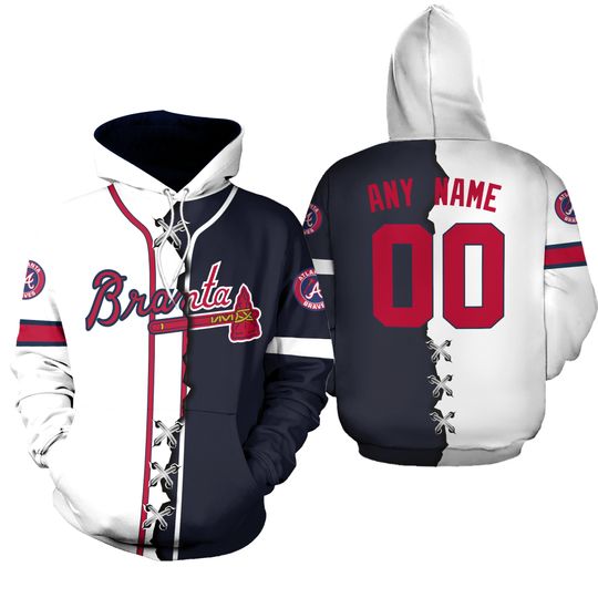 Atlanta Baseball Team Bravess | Personalized Hoodie Mix Jersey Design