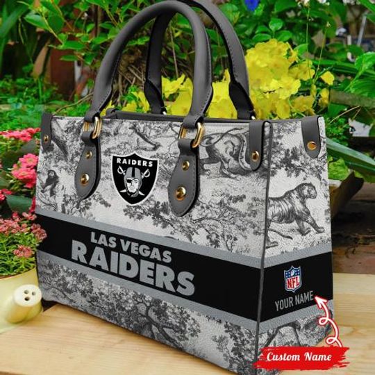 Las Vegas Raiders Personalized Leather Hand Bag