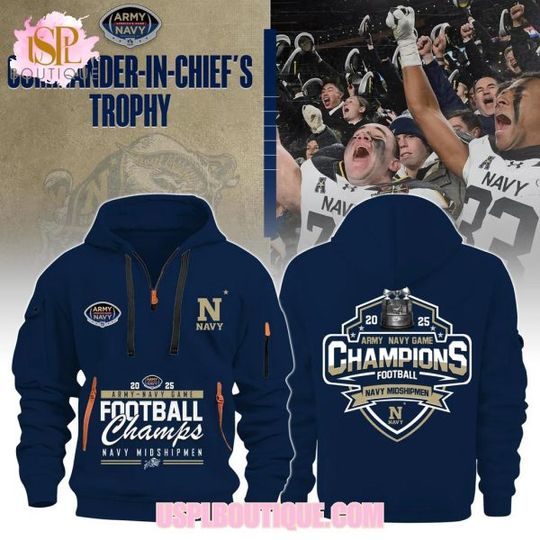 Navy Midshipme.n “Army-Navy Game” Champs 2025 Quarter Zip Hoodie