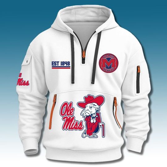 Ole Miss Rebels EST 1848 Quarter Zip Hoodie