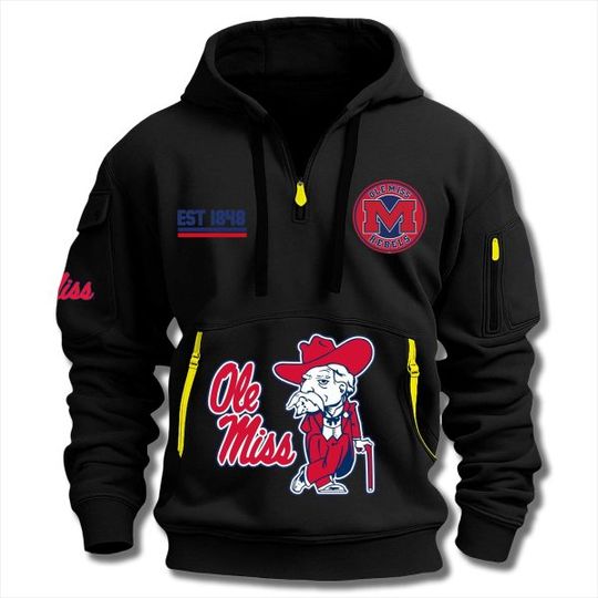 Ole Miss Rebels EST 1848 Quarter Zip Hoodie