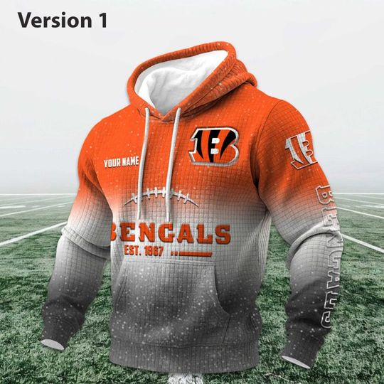 Personalized Bengals EST 1967 Football Waffle Hoodie