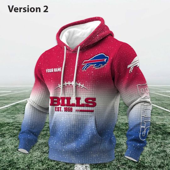 Personalized Bills EST 1959 Football Waffle Hoodie
