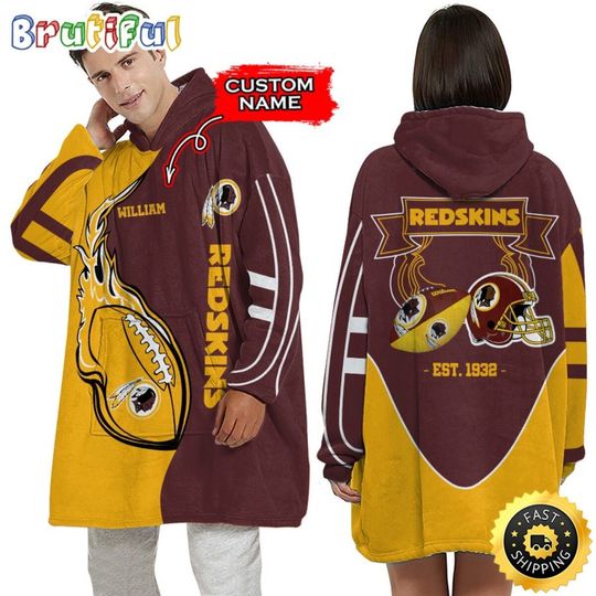 Personalized football Washington Commanders Blanket Hoodie Unisex Hoodie For Football Fans