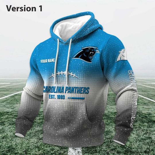 Personalized Panthers EST 1993 Football Waffle Hoodie