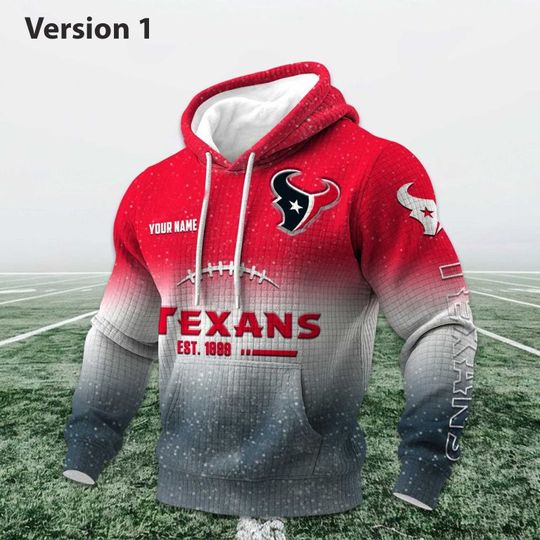 Personalized Texans EST 1988 Football Waffle Hoodie
