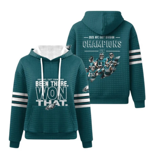 2025 Eagles NFC East Champs Waffle Hoodie