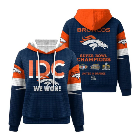 Broncos IDC We Won Super Bowl Champions Waffle Hoodie