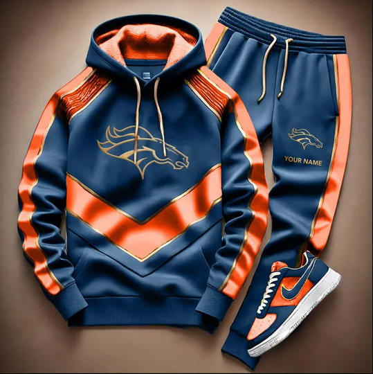 Personalized football Denver Broncos Combo Hoodie Long Pants Gift For Fan