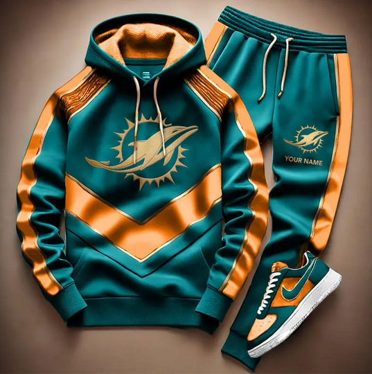 Personalized football Miami Dolphins Combo Hoodie Long Pants Gift For Fan