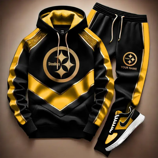 Discover Personalized football Pittsburgh Steeler Combo Hoodie Long Pants Gift For Fan