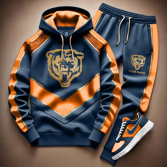 Discover Personalized football Chicago Bears Combo Hoodie Long Pants Gift For Fan