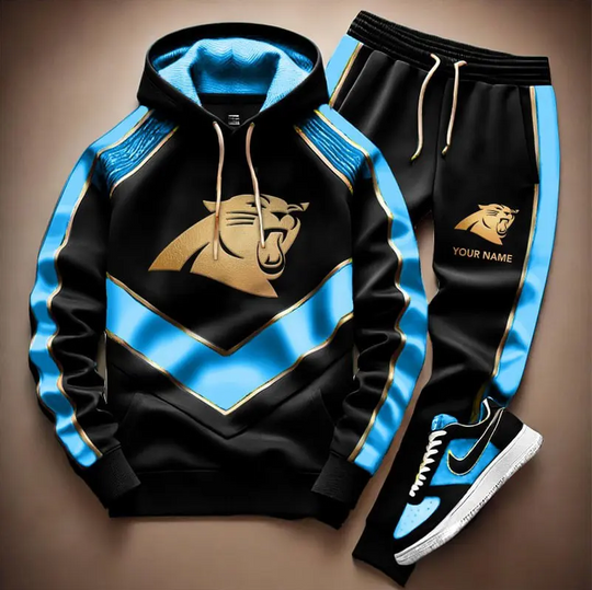 Personalized football Carolina Panthers Combo Hoodie Long Pants