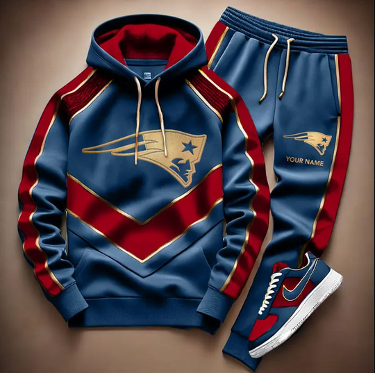 Personalized football New England Patriots Combo Hoodie Long Pants Gift For Fan