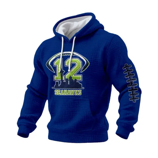 Discover Seahawks 12th Man Seattle City Waffle Hoodie