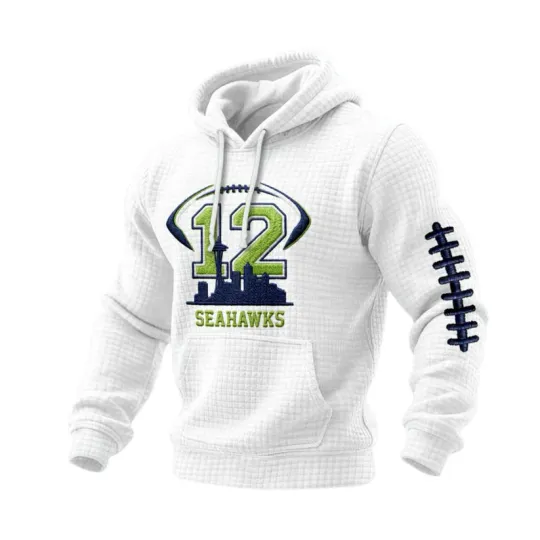 Seahawks 12th Man Seattle City Waffle Hoodie