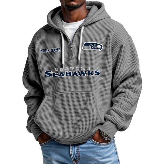 Discover Seahawkss Personalized Quarter Zip Waffle Hoodie