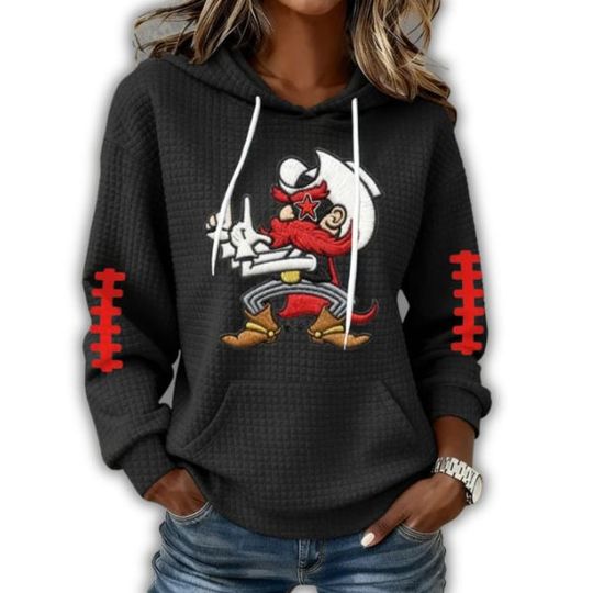 Texas Tech Football Funny Print Waffle Fabric Hoodie