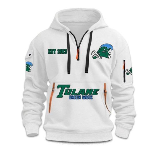 Tulanes Green Wave EST 1893 Quarter Zip Hoodie
