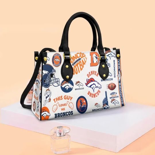 Denver Broncos Leather Hand Bag, Gif for fans