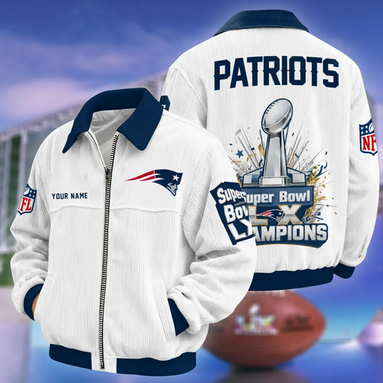 New England Patriots Super Bowl LX Varsity Bomber Jacket, Football Lover Jacket
